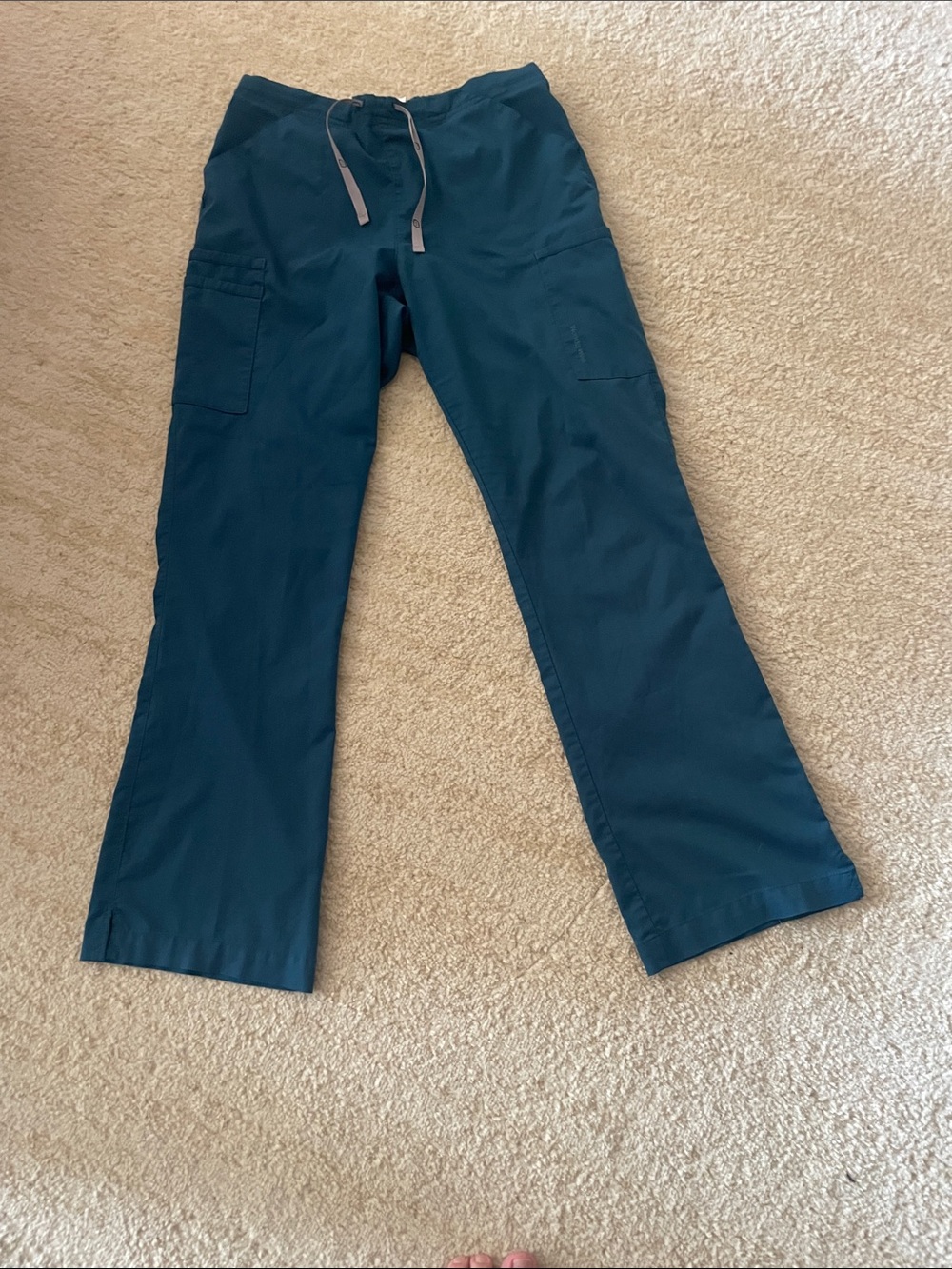 Teal Medical Scrub Pants with Drawstring Waist